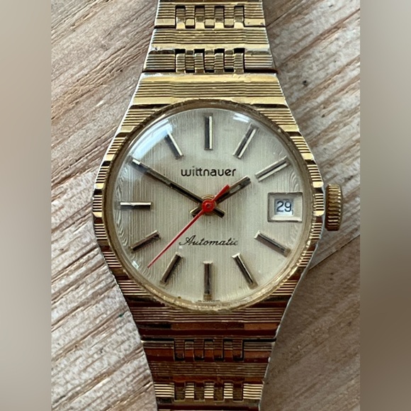 Wittnauer Geneve Automatic Winding Super Rare Vintage Watch Gold Dial Bracelet main image 6